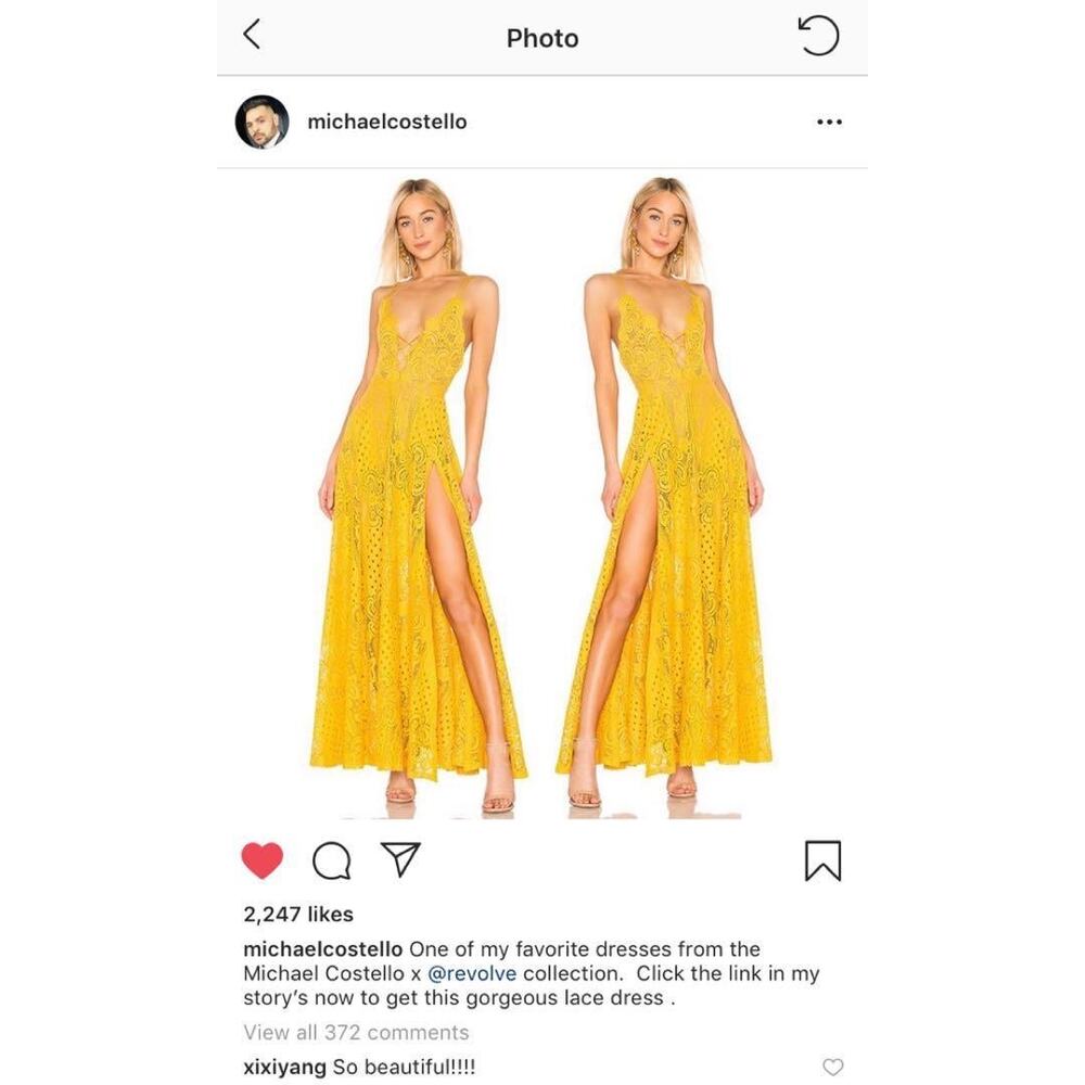 Michael Costello x Revolve Dress XS Yellow - Picture 3 of 9